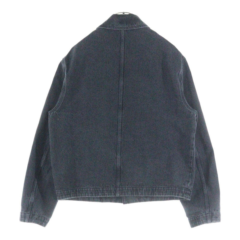 LOEWE(ロエベ) 24SS WORKWEAR JACKET IN DENIM レザー切り替え ワークウェアジャケット ブラック H526Y50W23