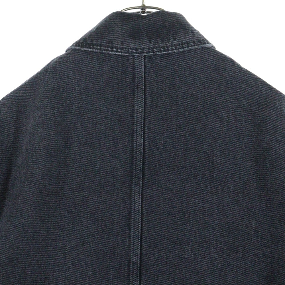 LOEWE(ロエベ) 24SS WORKWEAR JACKET IN DENIM レザー切り替え ワークウェアジャケット ブラック H526Y50W23