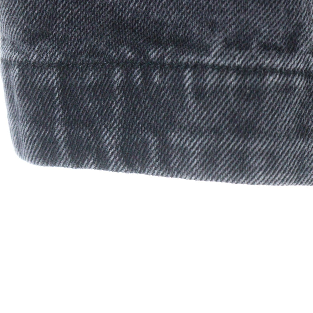 LOEWE(ロエベ) 24SS WORKWEAR JACKET IN DENIM レザー切り替え ワークウェアジャケット ブラック H526Y50W23