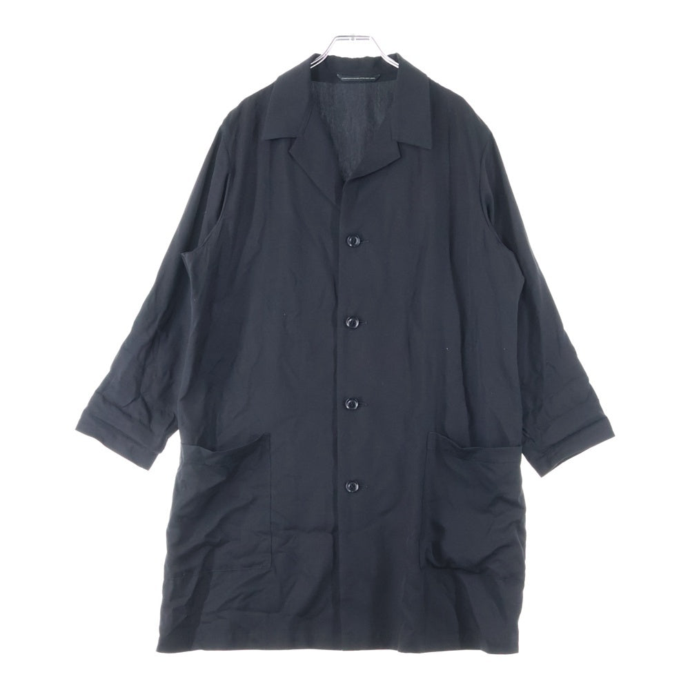 Y's(ワイズ) RAYON TWILL 3/4 SLEEVE JACKET レーヨンツイル ロング シャツジャケット ブラック レディース YP-J12-201