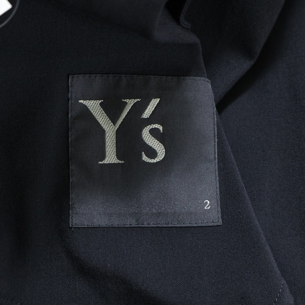 Y's(ワイズ) BORN PRODUCT COTTON TWILL DEFORMED SLEEVE SHIRT コットンツイル 変形スリーブ ロングシャツ ブラック レディース YB-B82-002