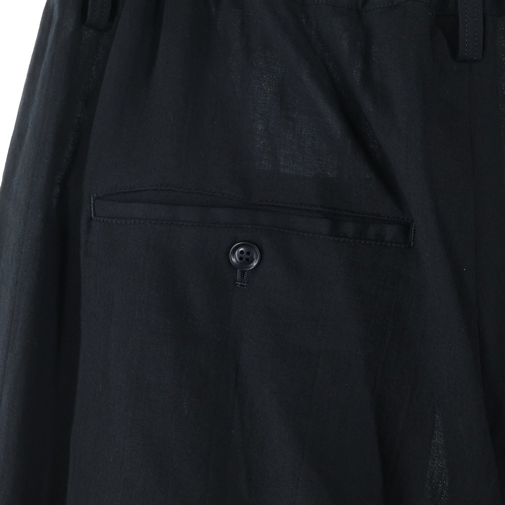 Y's(ワイズ) COTTON BOYLE VIYELLA RIGHT DRAPE PANTS コットン ボイルビエラ ライトドレープ サルエルパンツ ブラック レディース YP-P22-021