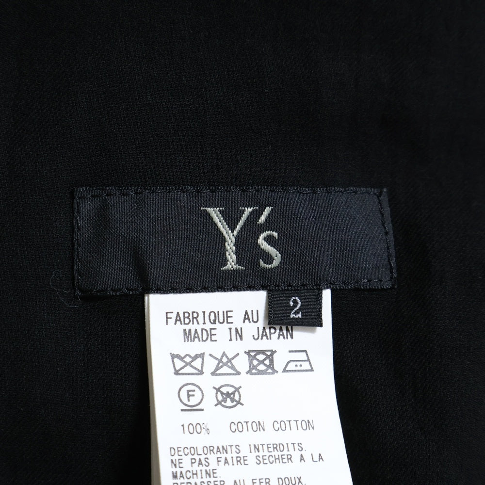 Y's(ワイズ) COTTON BOYLE VIYELLA RIGHT DRAPE PANTS コットン ボイルビエラ ライトドレープ サルエルパンツ ブラック レディース YP-P22-021