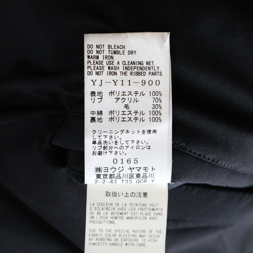 Y's(ワイズ) 24AW PADDED TYPEWRITER POLYESTER BLOUSON パデッド タイプライター ポリエステルブルゾン ジャケット ブラック レディース YJ-Y11-900