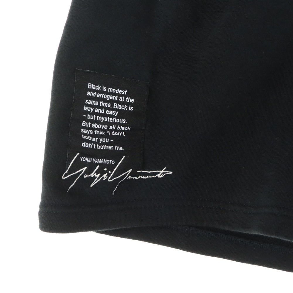 Yohji Yamamoto POUR HOMME(ヨウジヤマモト プールオム) ×NEW ERA SHORTS ニューエラ ロゴ刺繍 スウェットショーツ ハーフパンツ ブラック HZ-T95-282