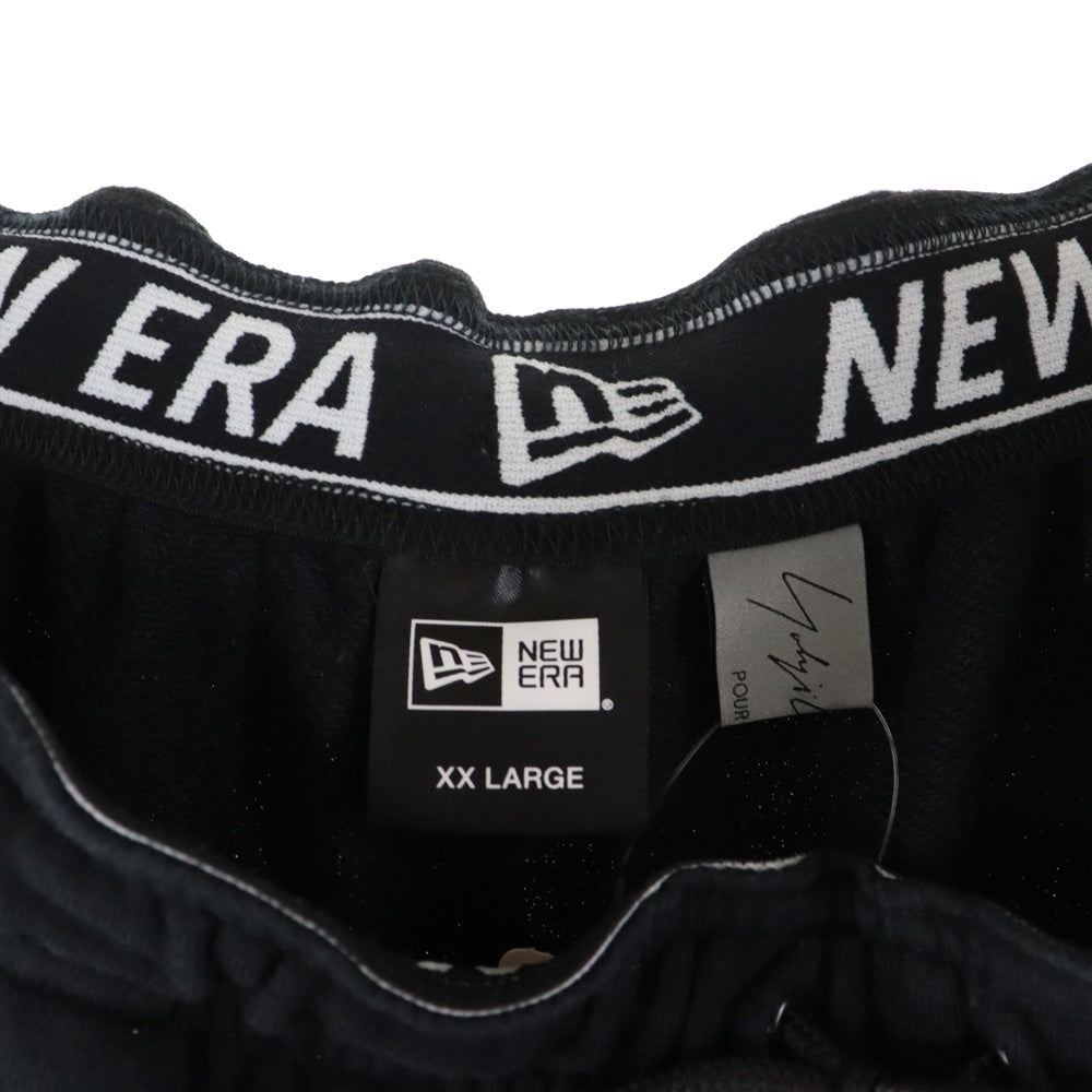 Yohji Yamamoto POUR HOMME(ヨウジヤマモト プールオム) ×NEW ERA SHORTS ニューエラ ロゴ刺繍 スウェットショーツ ハーフパンツ ブラック HZ-T95-282