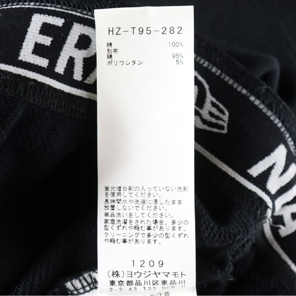Yohji Yamamoto POUR HOMME(ヨウジヤマモト プールオム) ×NEW ERA SHORTS ニューエラ ロゴ刺繍 スウェットショーツ ハーフパンツ ブラック HZ-T95-282
