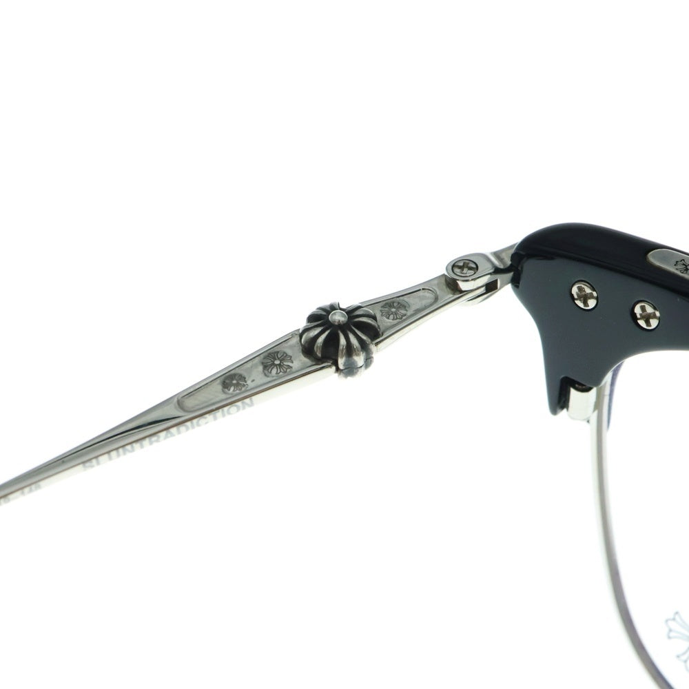 CHROME HEARTS(クロムハーツ) SLUNTRADICTION スラントラディクション スクエアフレームサングラス メガネ シルバー/ブラック