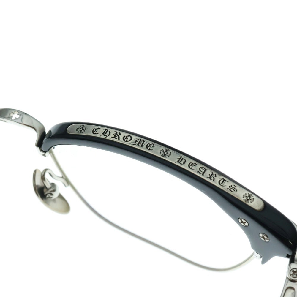 CHROME HEARTS(クロムハーツ) SLUNTRADICTION スラントラディクション スクエアフレームサングラス メガネ シルバー/ブラック