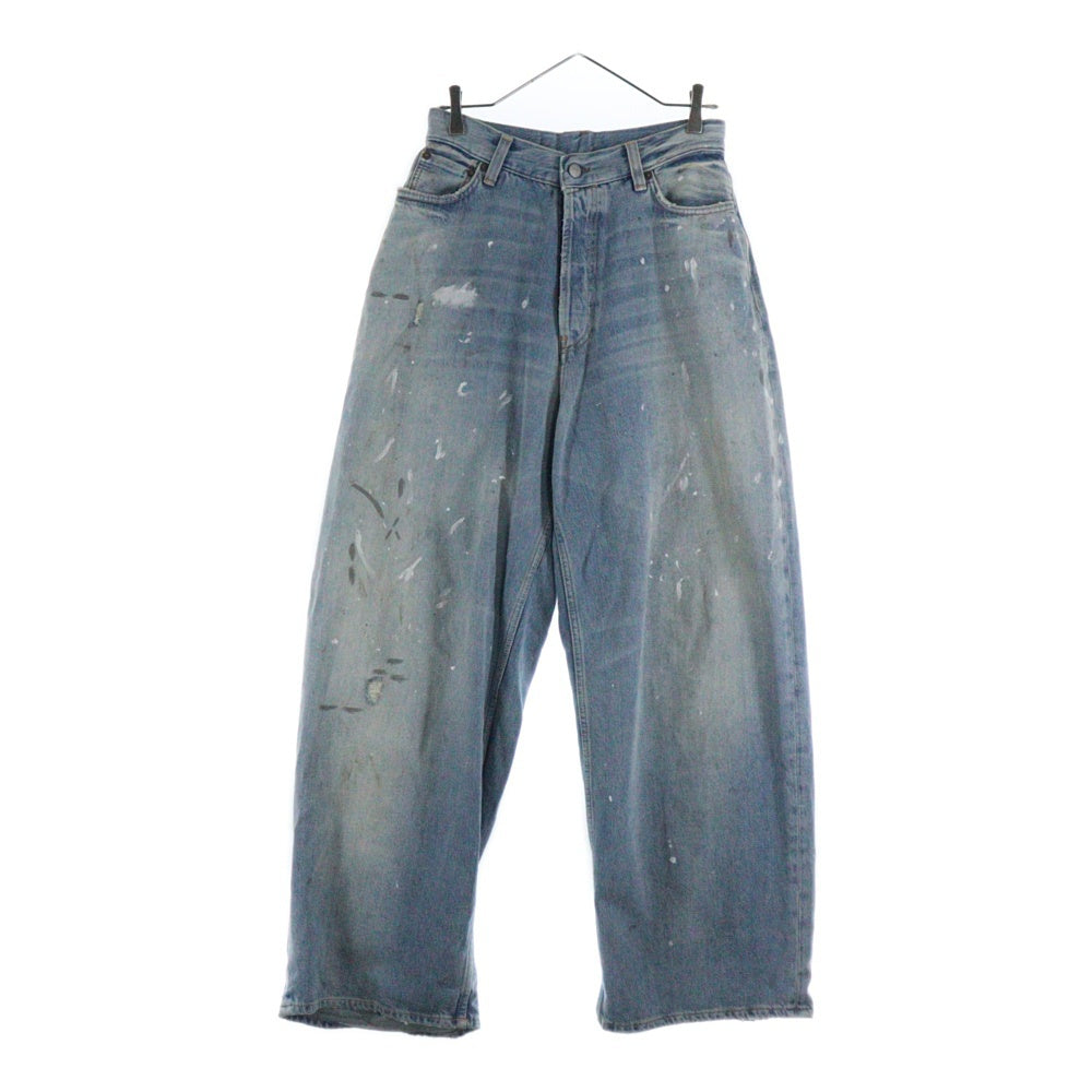 Acne Studios(アクネ ストゥディオズ) 25AW 2023 U TRAFALGAR トラファルガー ダメージ加工 ペイント ワイド デニムパンツ インディゴブルー