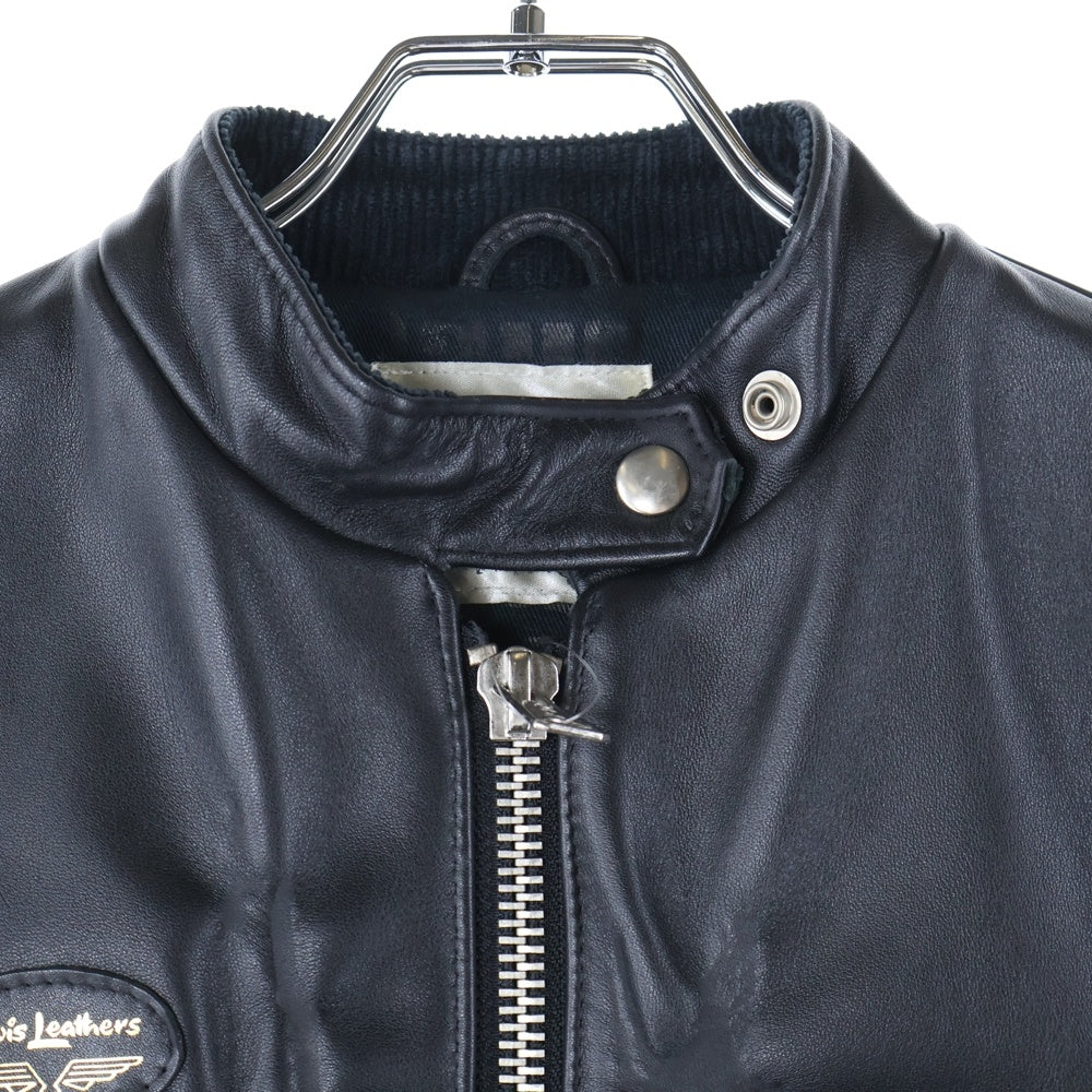 Lewis Leathers(ルイスレザー) ×HYSTERIC GLAMOUR ヒステリックグラマー スポーツマン シングルレザーライダース ジャケット ブラック 0194LB03