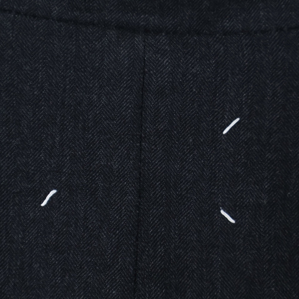 Maison Margiela 1 10(メゾンマルジェラ 1 10) 22AW HERRINGBONE STRIPE COAT ヘリンボーン ストライプ リバーシブル トレンチコート ブラック/ネイビー S50AA0120