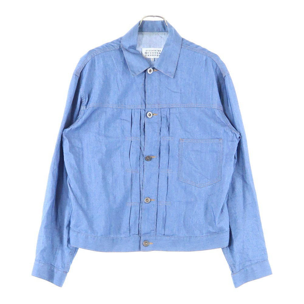 Maison Margiela 10(メゾン マルジェラ) 21AW シルク混 デニム シャツジャケット インディゴ S50AM0538