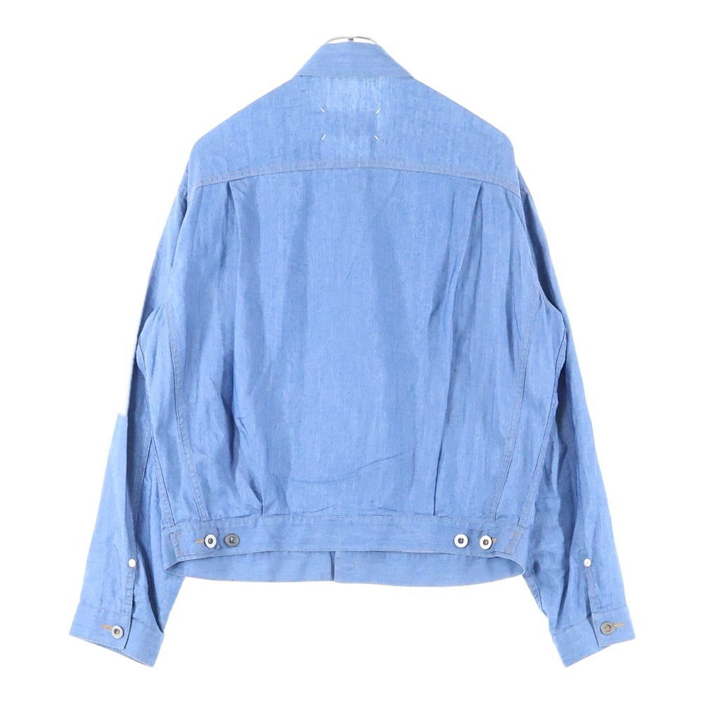 Maison Margiela 10(メゾン マルジェラ) 21AW シルク混 デニム シャツジャケット インディゴ S50AM0538