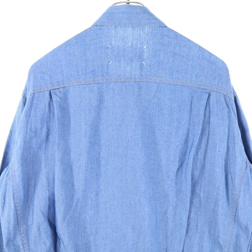 Maison Margiela 10(メゾン マルジェラ) 21AW シルク混 デニム シャツジャケット インディゴ S50AM0538