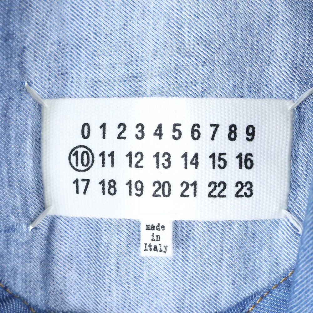 Maison Margiela 10(メゾン マルジェラ) 21AW シルク混 デニム シャツジャケット インディゴ S50AM0538