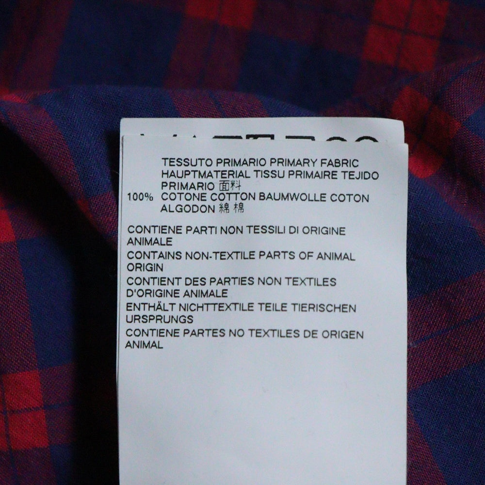 Maison Margiela 10(メゾン マルジェラ) 18SS CHECKED SHIRT オーバーサイズ チェック長袖シャツ レッド/ネイビー S30DL0379