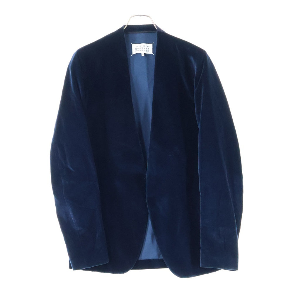 Maison Margiela 10(メゾン マルジェラ) 16AW ベロア ノーカラー テーラードジャケット ネイビー S50BN0299