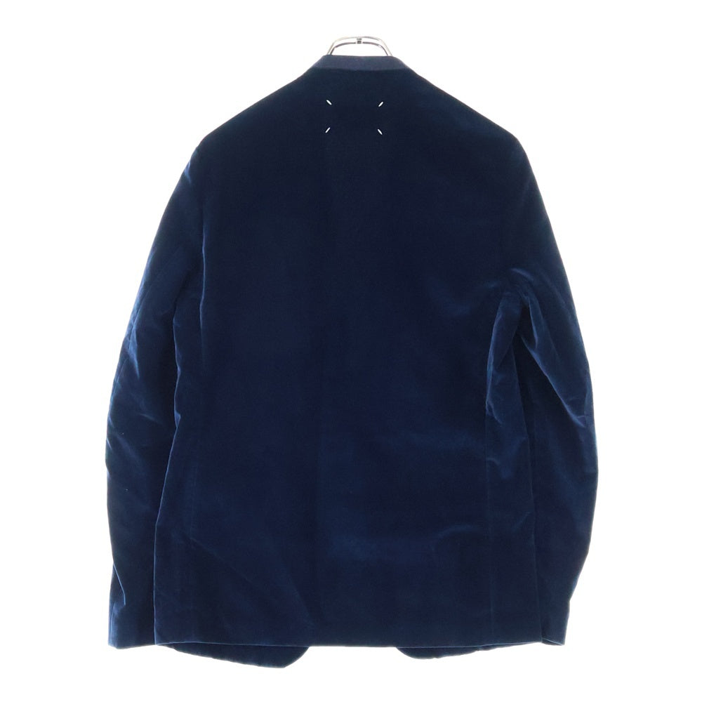 Maison Margiela 10(メゾン マルジェラ) 16AW ベロア ノーカラー テーラードジャケット ネイビー S50BN0299