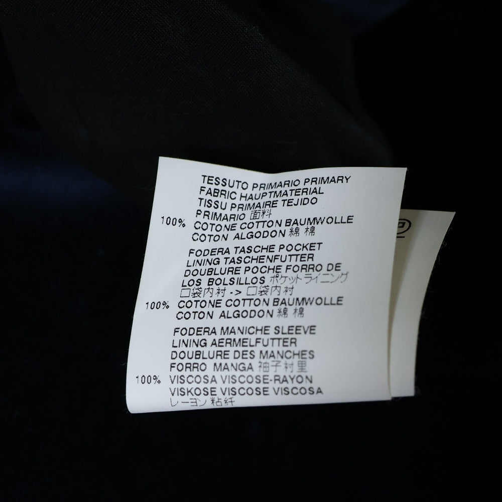 Maison Margiela 10(メゾン マルジェラ) 16AW ベロア ノーカラー テーラードジャケット ネイビー S50BN0299