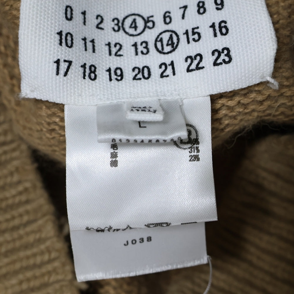 Maison Margiela 14(メゾンマルジェラ) 22AW レイヤードデザイン Vネック ウール ニットベスト レディース ベージュ SI1TH0001