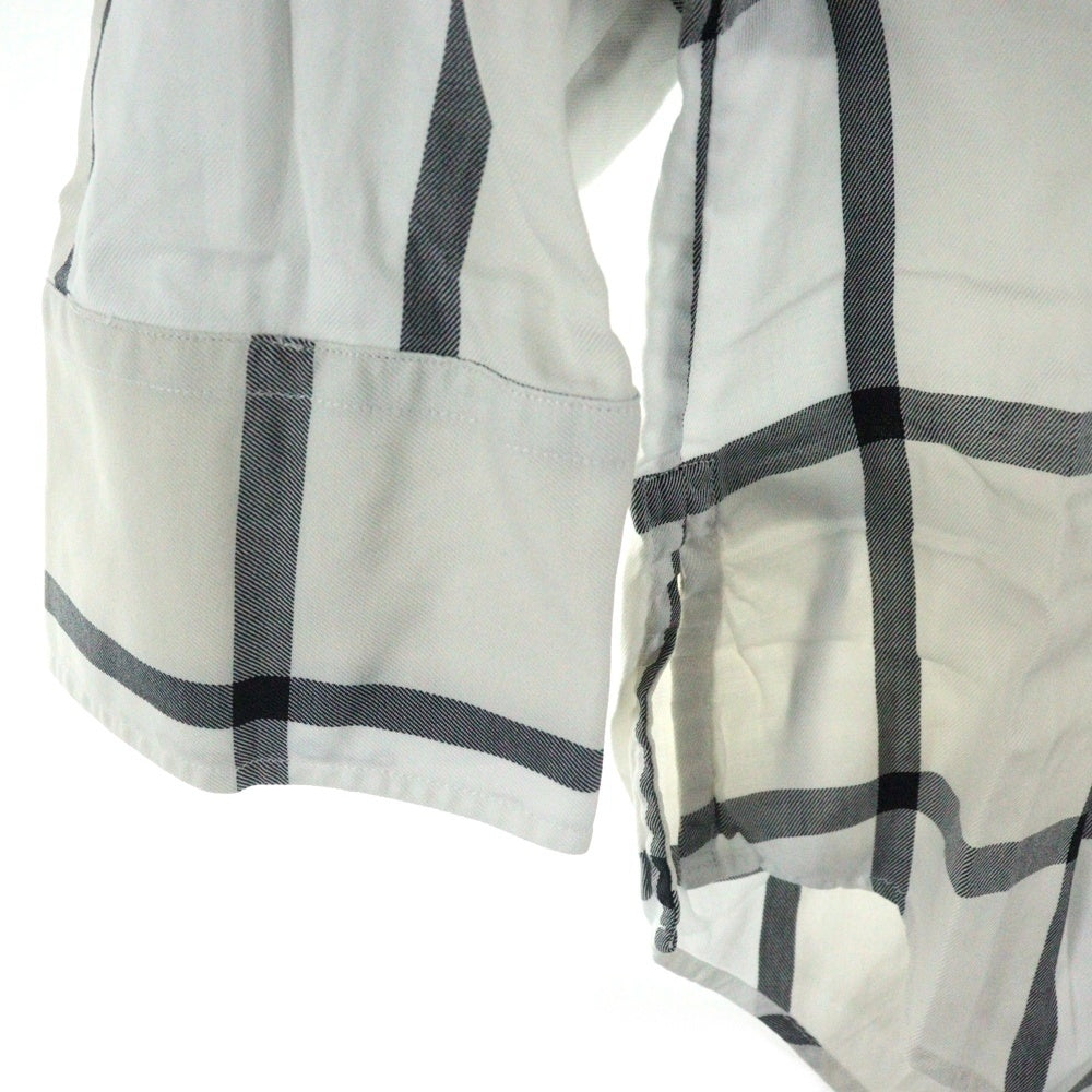 Maison Margiela 10(メゾン マルジェラ) 18AW TWO-TONE LARGE CHECKED SHIRT ツートーン ラージ チェック長袖シャツ ホワイト/グレー S50DL0338