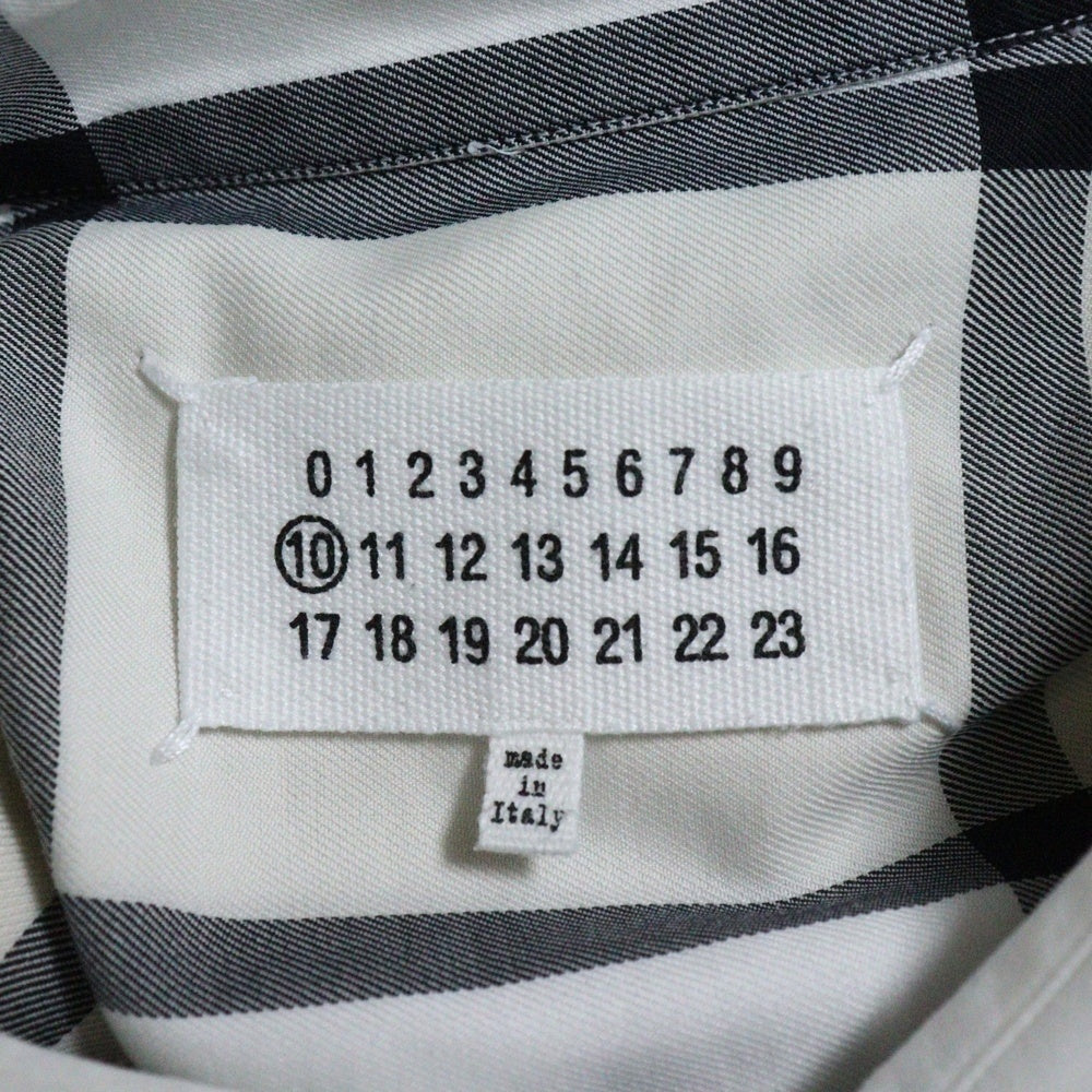 Maison Margiela 10(メゾン マルジェラ) 18AW TWO-TONE LARGE CHECKED SHIRT ツートーン ラージ チェック長袖シャツ ホワイト/グレー S50DL0338