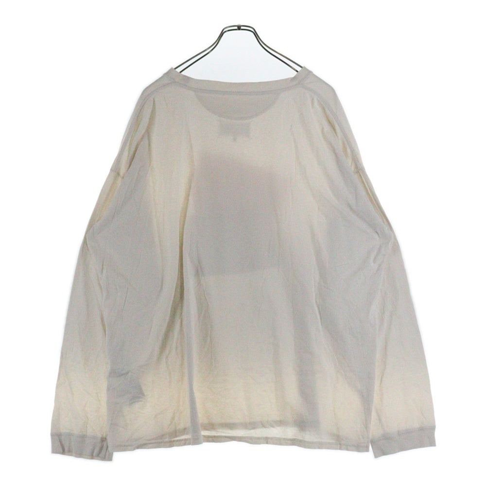Maison Margiela 1 10(メゾンマルジェラ 1 10) 24SS フロントプリント 長袖Tシャツ カットソー ホワイト/ピンク S50GC0698