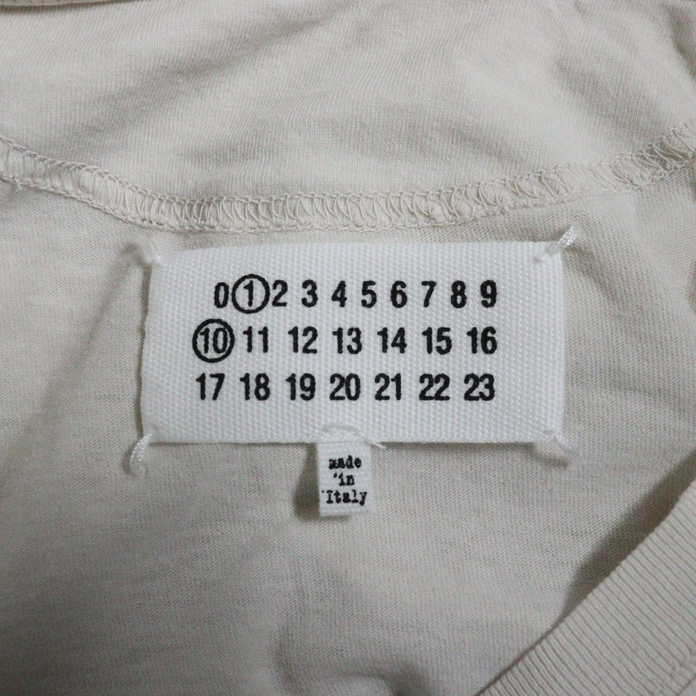 Maison Margiela 1 10(メゾンマルジェラ 1 10) 24SS フロントプリント 長袖Tシャツ カットソー ホワイト/ピンク S50GC0698
