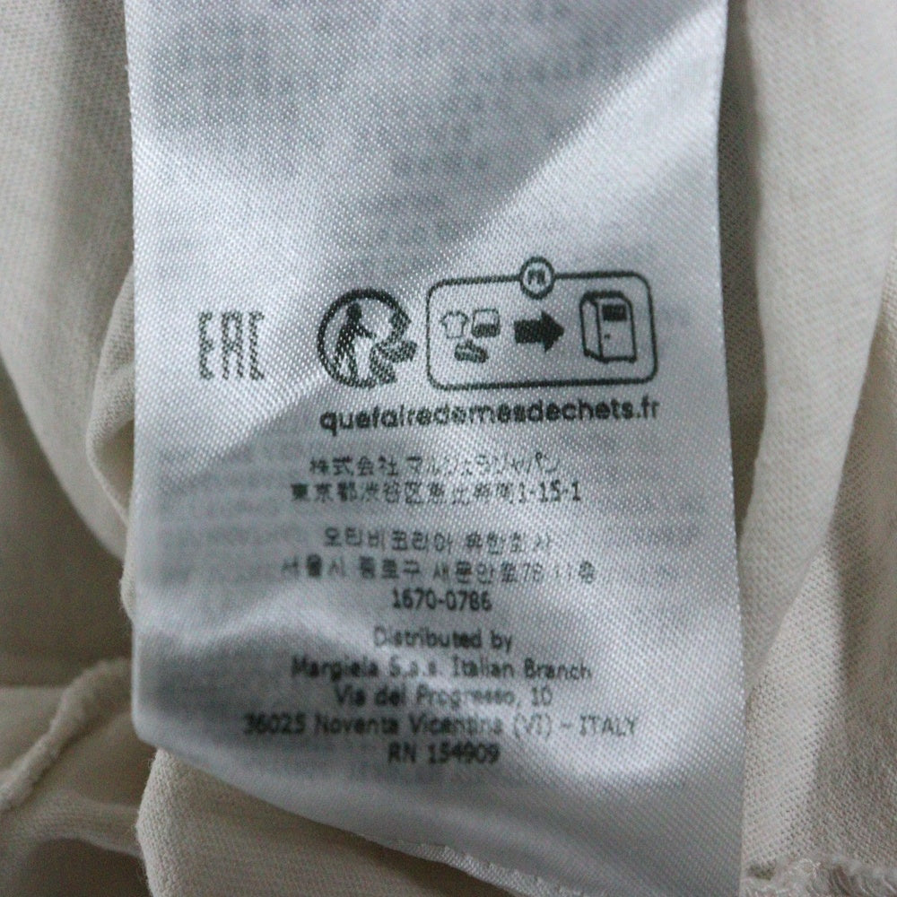 Maison Margiela 1 10(メゾンマルジェラ 1 10) 24SS フロントプリント 長袖Tシャツ カットソー ホワイト/ピンク S50GC0698