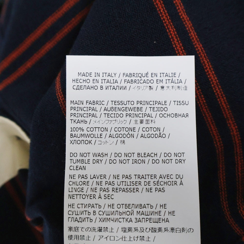 Maison Margiela 1 10(メゾンマルジェラ 1 10) 25SS ボタンダウン ボーダー 半袖ニット ブラック/レッド S50HP0020