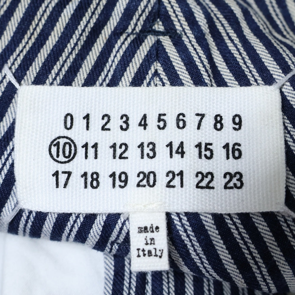 Maison Margiela 10(メゾン マルジェラ) 21SS ストライプ ヒッコリー リブパンツ ネイビー/ホワイト S50KA0545