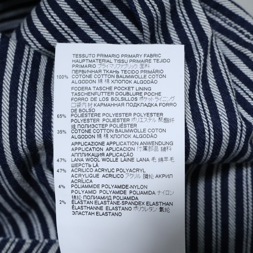 Maison Margiela 10(メゾン マルジェラ) 21SS ストライプ ヒッコリー リブパンツ ネイビー/ホワイト S50KA0545