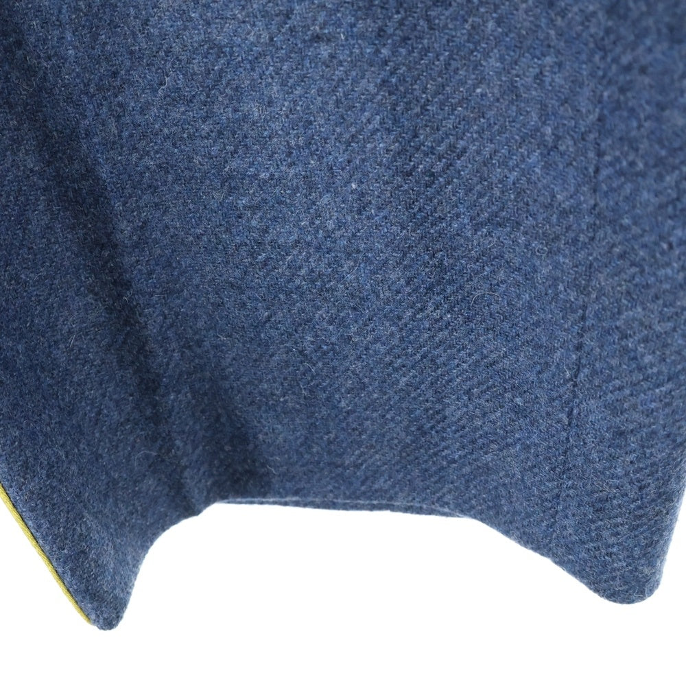 Maison Margiela 10(メゾン マルジェラ) 21SS ウール混 サイドライン ボタンダウン テーパードパンツ ネイビー/イエロー S50KA0558