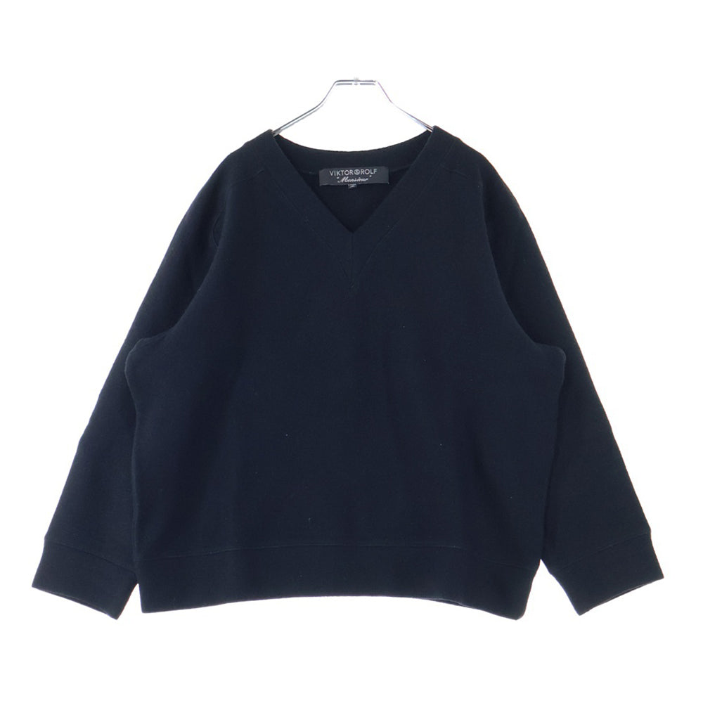VIKTOR & ROLF(ヴィクターアンドロルフ) 13AW ブイネック ウール プルオーバーニット ブラック S42GU0002