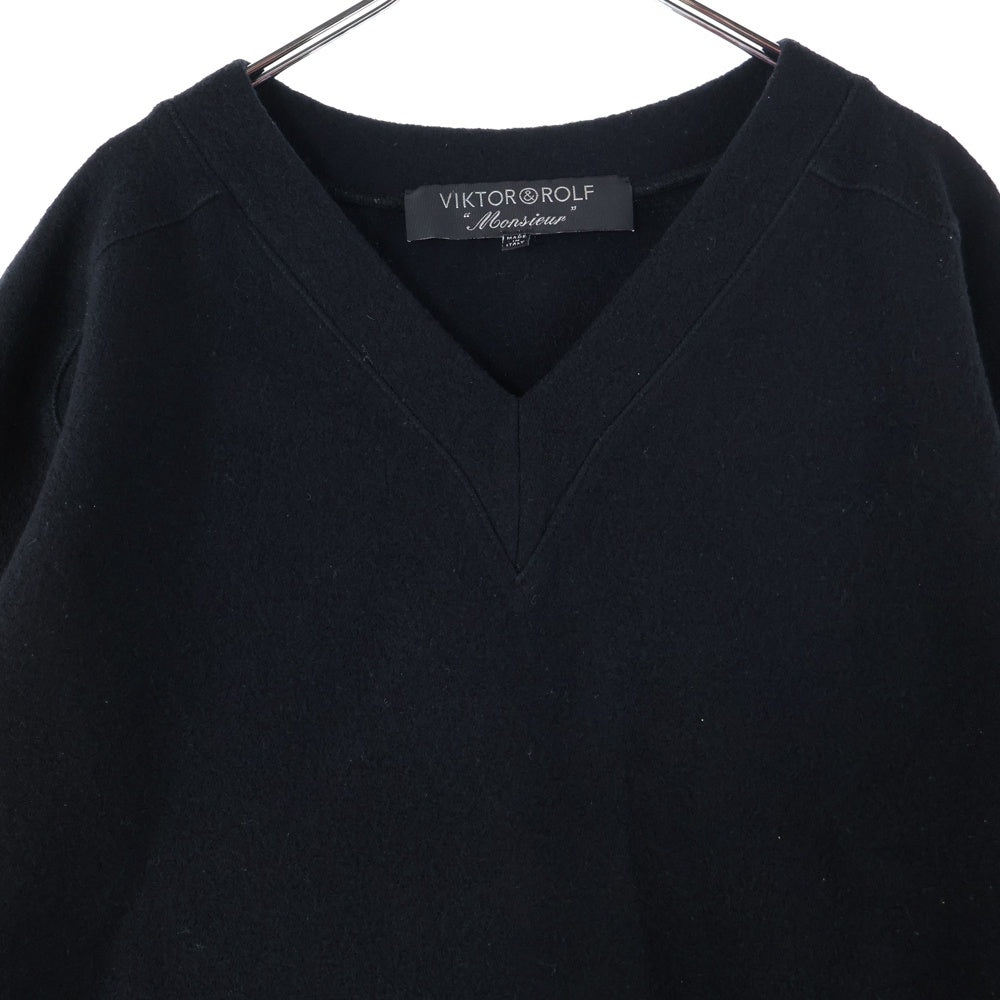 VIKTOR & ROLF(ヴィクターアンドロルフ) 13AW ブイネック ウール プルオーバーニット ブラック S42GU0002