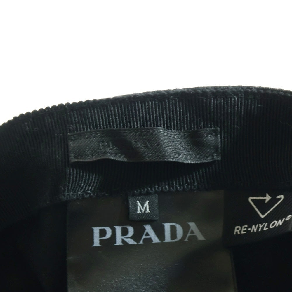 PRADA(プラダ) Re-Nylon リナイロン トライアングルロゴプレート キャップ 帽子 ブラック 2HC274