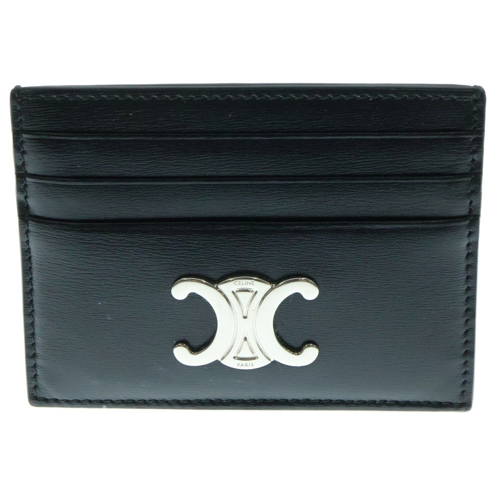 CELINE(セリーヌ) トリオンフ シャイニーカーフスキン カードケース ブラック 10L833DPV