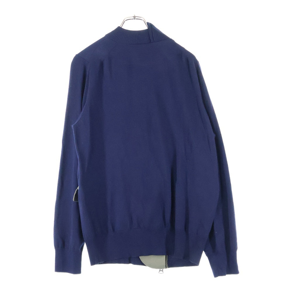 Sacai(サカイ) Wool Knit Suiting Jacket クレイジー パターン ミドルゲージ ウール ニット ジャケット ネイビー/カーキ 21-02553M