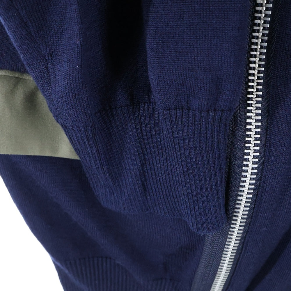 Sacai(サカイ) Wool Knit Suiting Jacket クレイジー パターン ミドルゲージ ウール ニット ジャケット ネイビー/カーキ 21-02553M