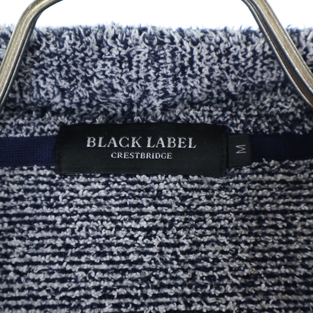 BLACK LABEL CRESTBRIDGE(ブラックレーベルクレストブリッジ) ドローコード パイル ジップアップ フーデット パーカー ネイビー/ホワイト 51N70-770-26