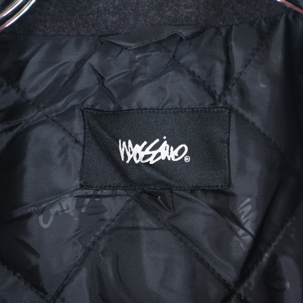 MOSSIMO(モッシモ) スタンドカラー 3B ダブルフラップポケット ウエストベルト付き コート ブラック 4540-7602