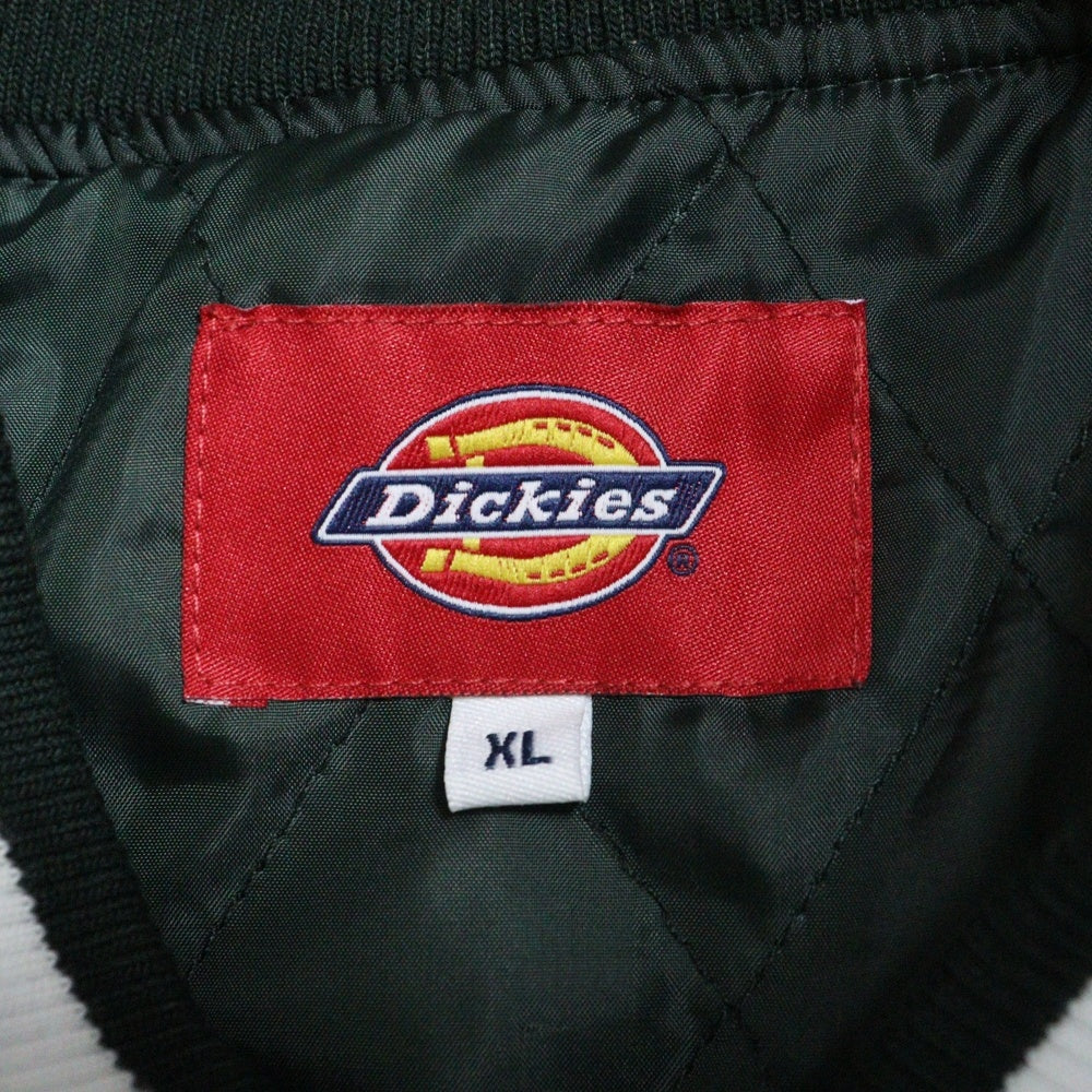 Dickies(ディッキーズ) ロゴエンブロイダリーデザイン メルトンライク アワードジャケット スタジアムジャンパー グリーン 2478-2170