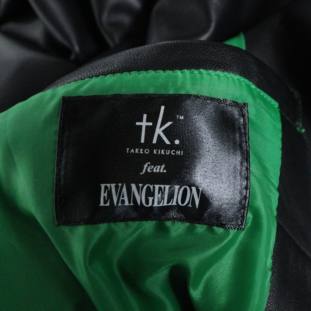 TAKEO KIKUCHI(タケオキクチ) ×EVANGELION エヴァンゲリオン 零号機 ジップアップ レザージャケット ブラック 170-59700