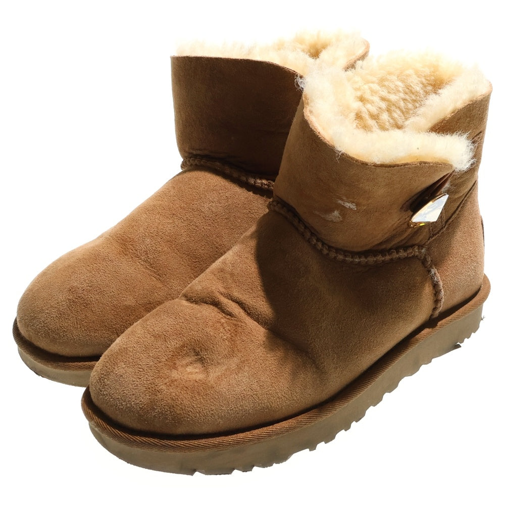 UGG(アグ) W Swarovski Mini Bailey Button Bling ウィメンズ スワロフスキー ミニ ベイリー ボタン ブリング ムートンブーツ US7.0/24.0cm ベージュ 1016554 レディース
