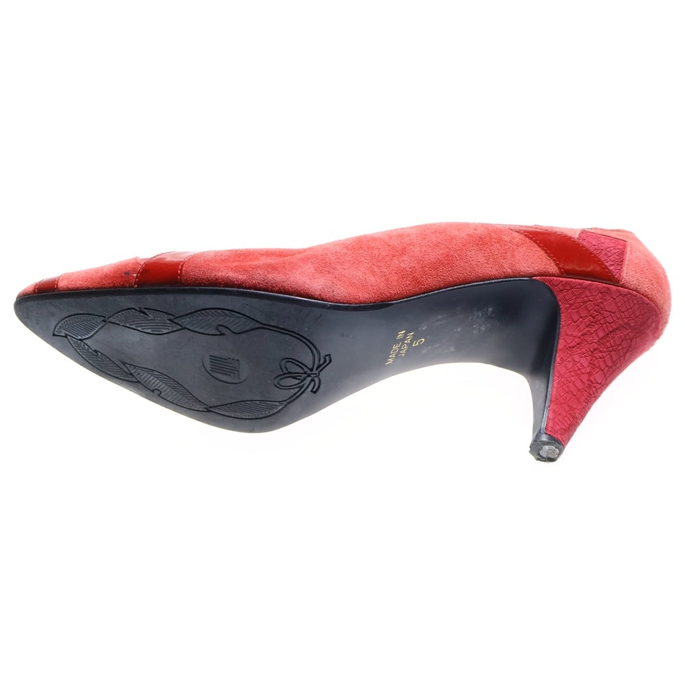 LANVIN(ランバン) ヌバック ポインテッドテゥー ハイヒール パンプス レッド 8122 レディース