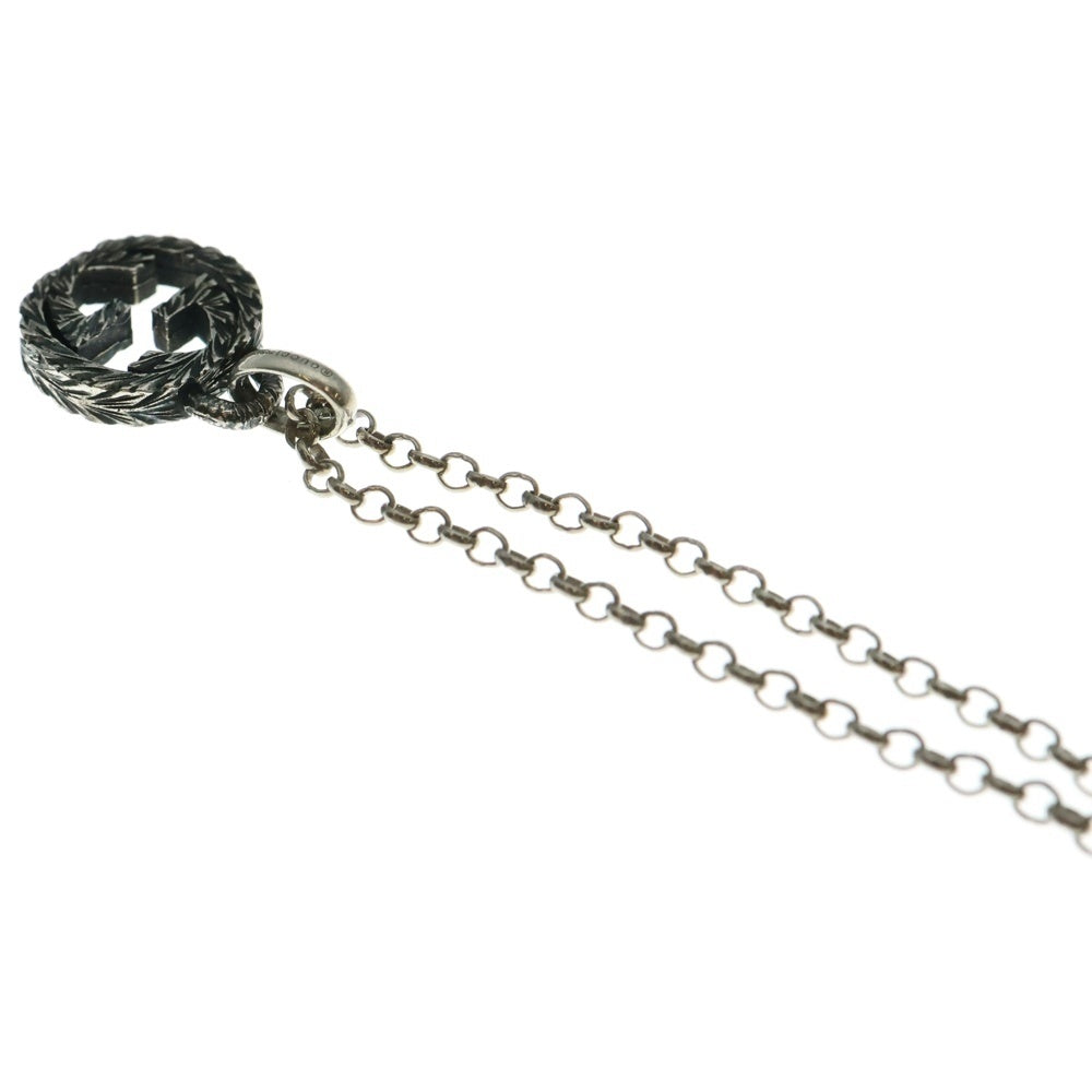 GUCCI(グッチ) アラベスク インターロッキング GGロゴ ネックレス シルバー