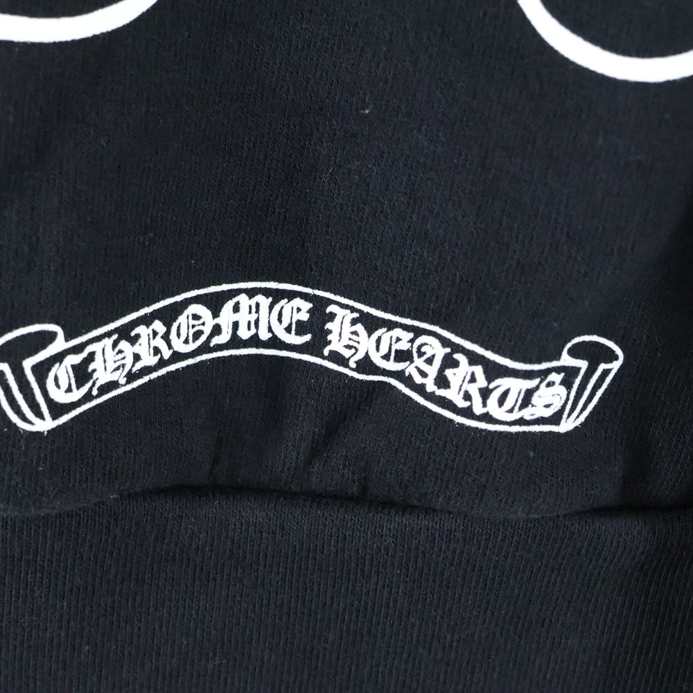 CHROME HEARTS(クロムハーツ) Horseshoe L/S Sweatshirt ホースシュープリント 袖フローラル スウェットトレーナー ブラック