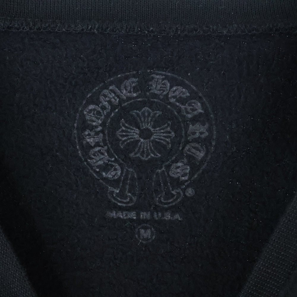 CHROME HEARTS(クロムハーツ) Horseshoe L/S Sweatshirt ホースシュープリント 袖フローラル スウェットトレーナー ブラック