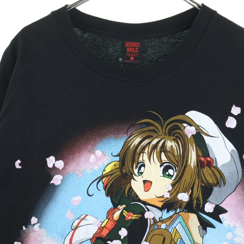 GEEKSRULE(ギークスルール) CARDCAPTOR SAKURA T-SHIRT カードキャプター サクラ クルーネック半袖プリントTシャツ カットソー ブラック